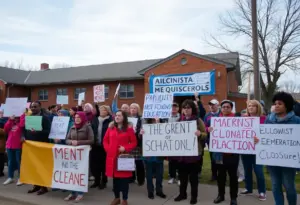 Parents and community members protesting school closures