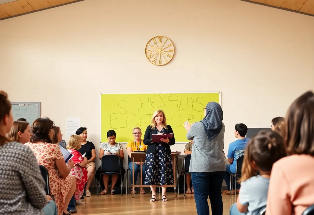 Community members gather to honor a beloved educator.