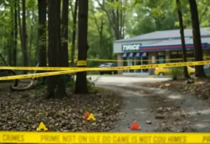 Investigation scene related to a murder case in Austin, Texas