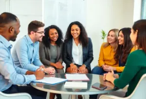 Business coaching session at EGBI with diverse entrepreneurs