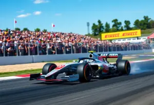 Formula 1 car on the track during U.S. Grand Prix qualifying.
