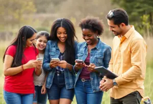 Families engaging in outdoor activities for Unplug Texas Day.