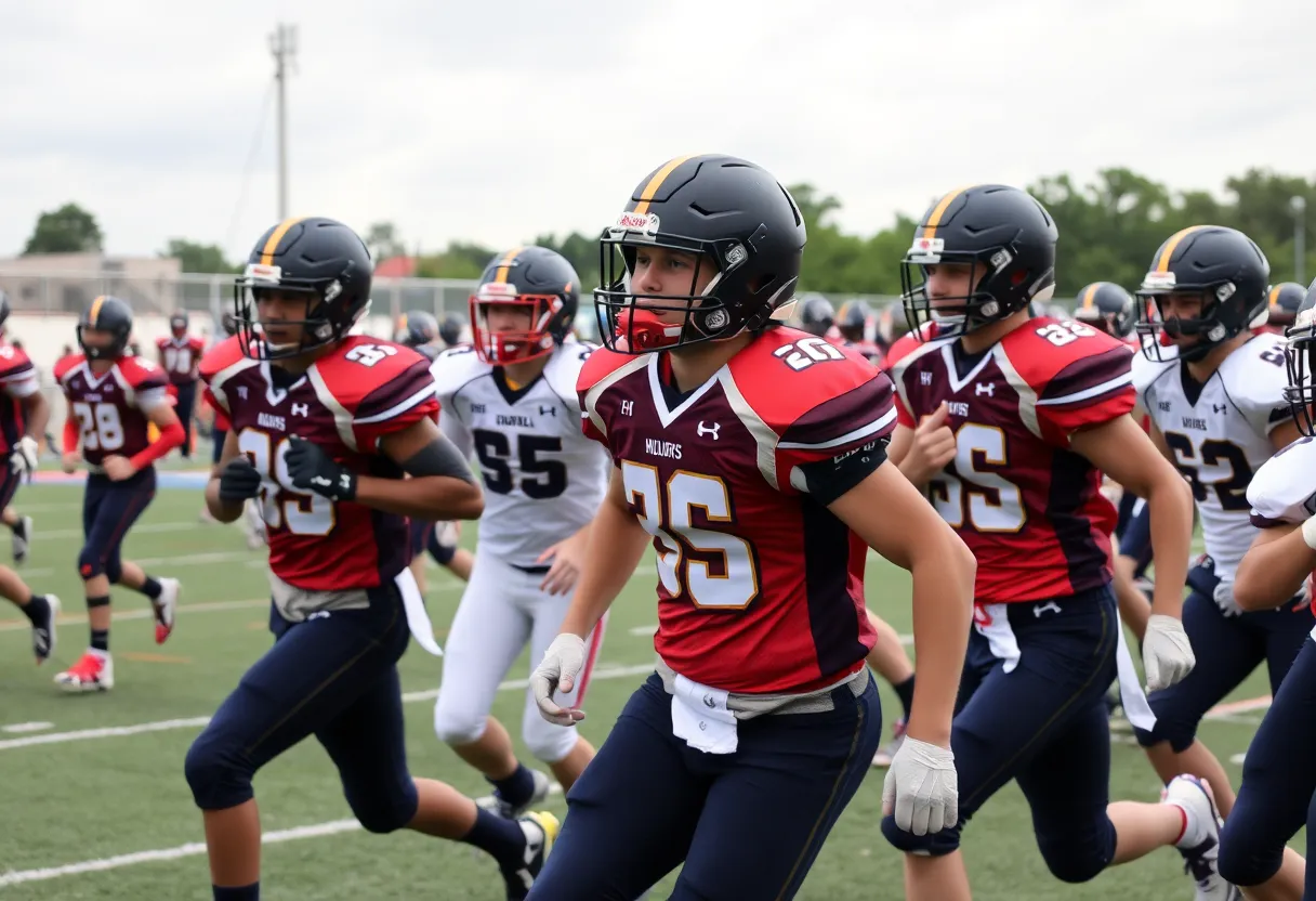 Players from Georgetown Eagles during a football game