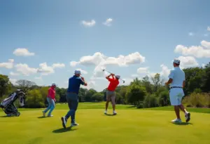 Golf players competing at the Good Good Championship in Austin