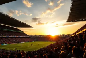Fans cheering at the LAFC vs Austin FC match at Q2 Stadium
