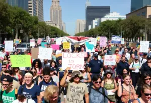 Protesters gathering in Austin for No Kings protest