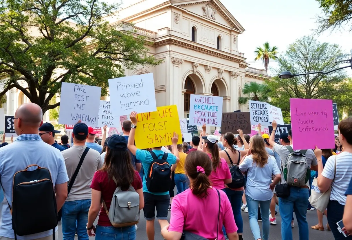 Participants marching during the No Kings protest in Austin