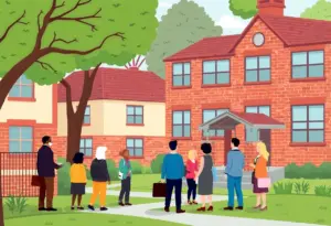 Illustration of community engagement regarding school closures in AISD