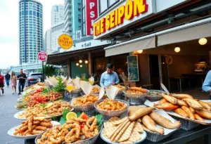 A selection of seafood dishes from various restaurants in Austin