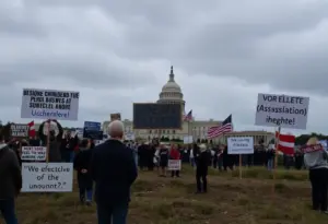 Landscape representing political skepticism and conspiracy theories