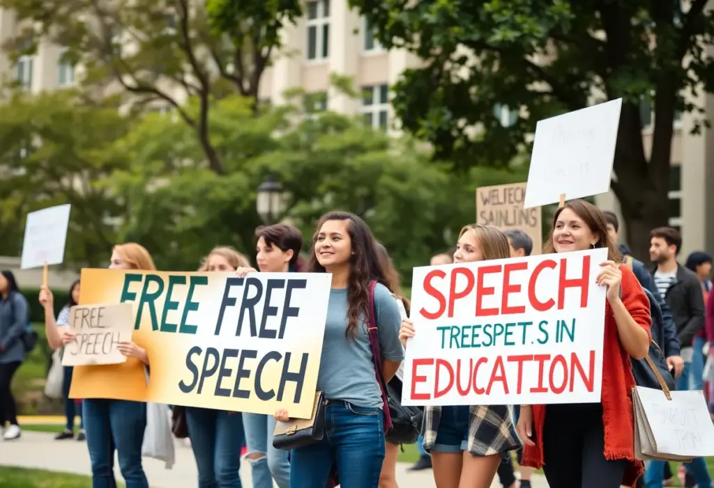 Students protesting for academic freedom at UT Austin