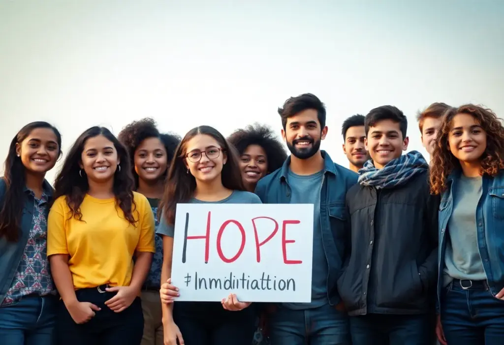 Diverse group of young activists advocating for DACA recipients' rights