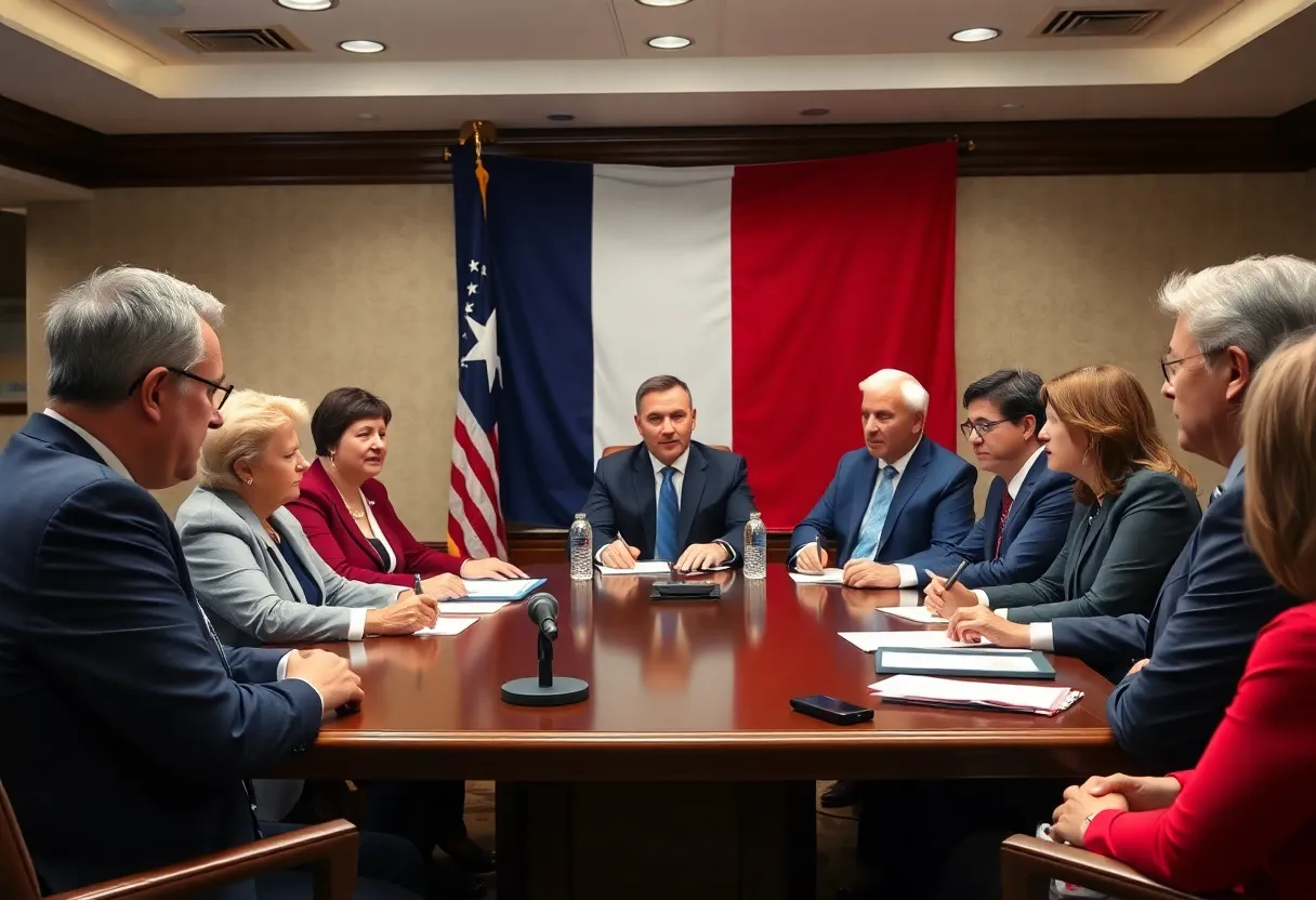 Texas GOP representatives discussing censure in a meeting.