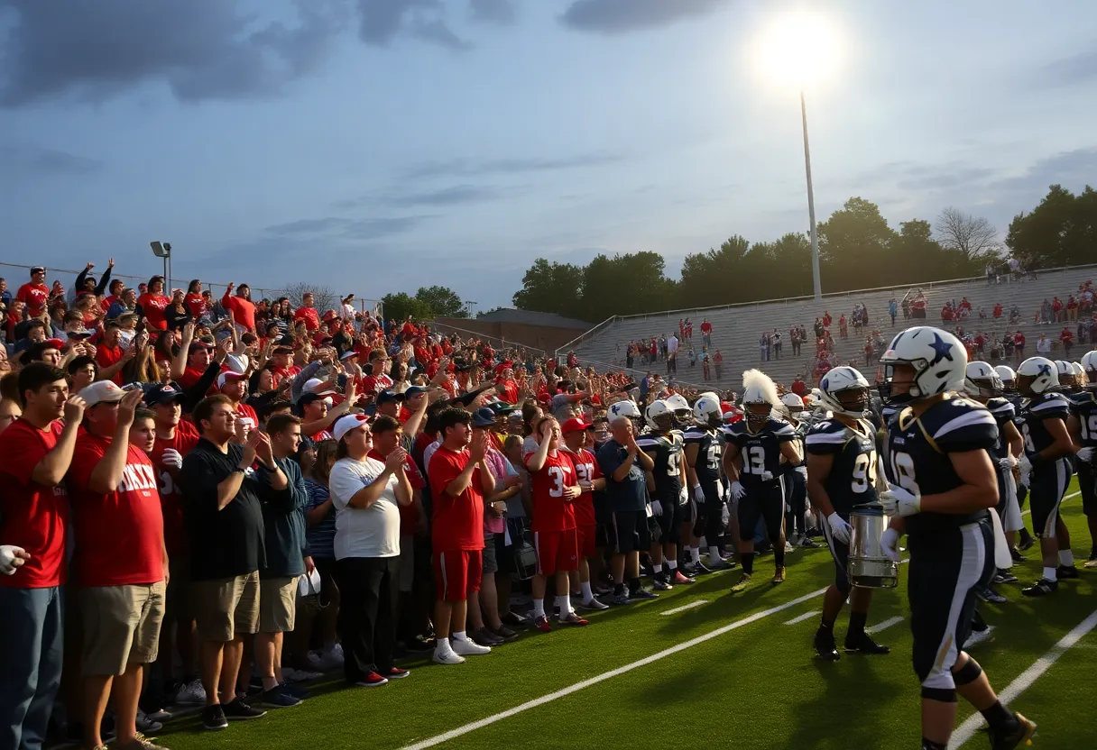 Action shot from a Texas high school football game during Week 7