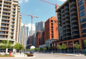 Urban development in Texas converting commercial properties to residential housing