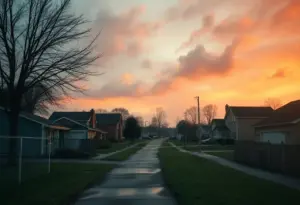 Dramatic suburban neighborhood scene related to The Savant series