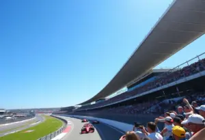Formula 1 race scene showing cars at Circuit of the Americas