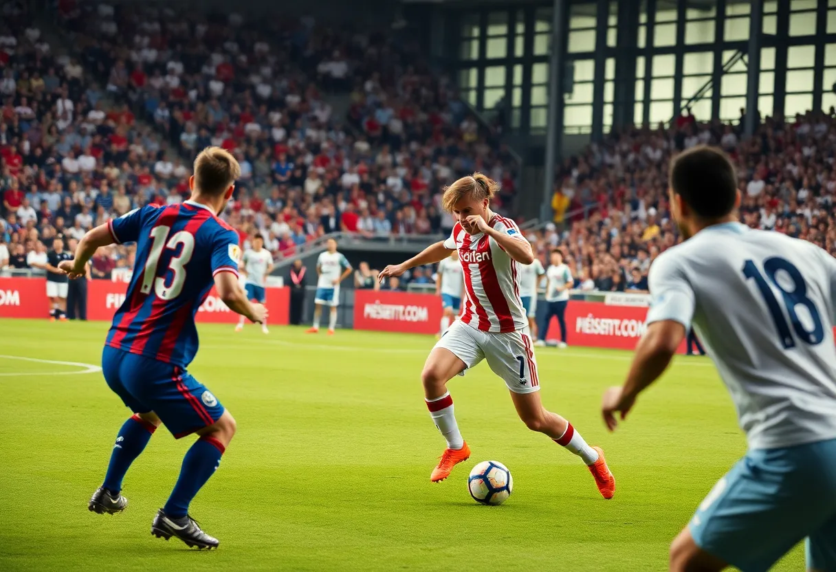 US Men's National Team in action against Ecuador during a friendly match