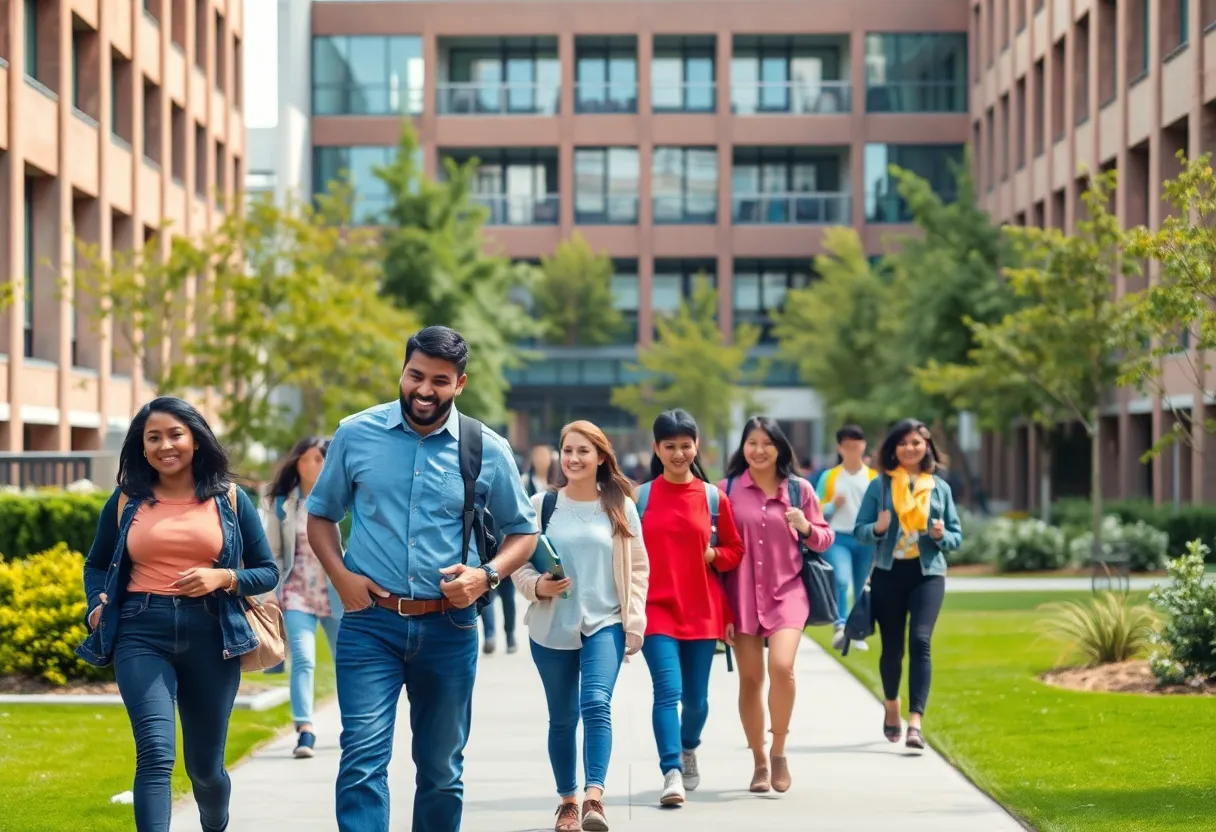 Students at University of Texas Austin campus