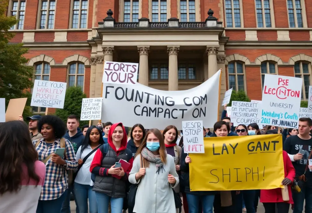 Students protesting against funding compact at University of Texas