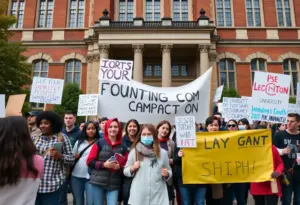 Students protesting against funding compact at University of Texas
