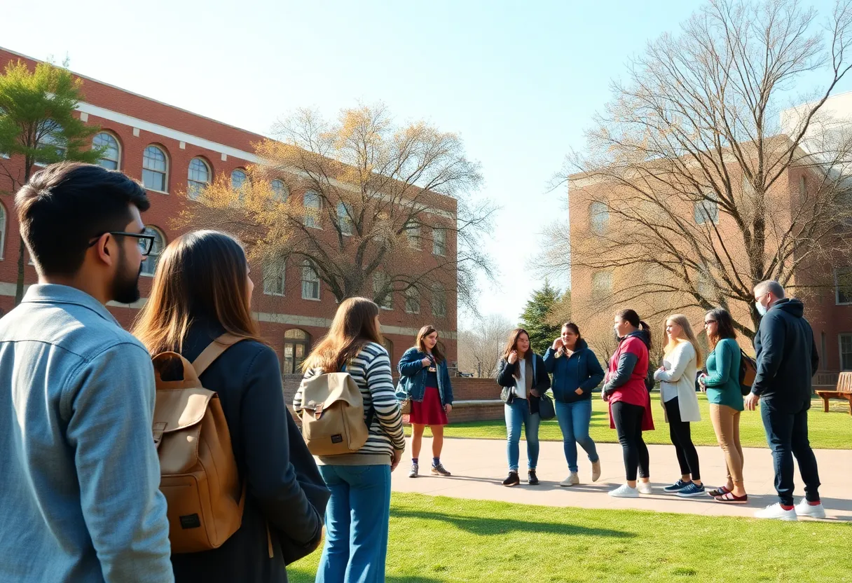 Students at Utah Valley University engaging in community support activities.