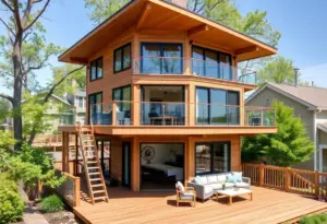 Modern tri-level treehouse home in Austin, Texas