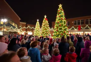 Community members enjoying the Christmas Tree Lighting in Austin