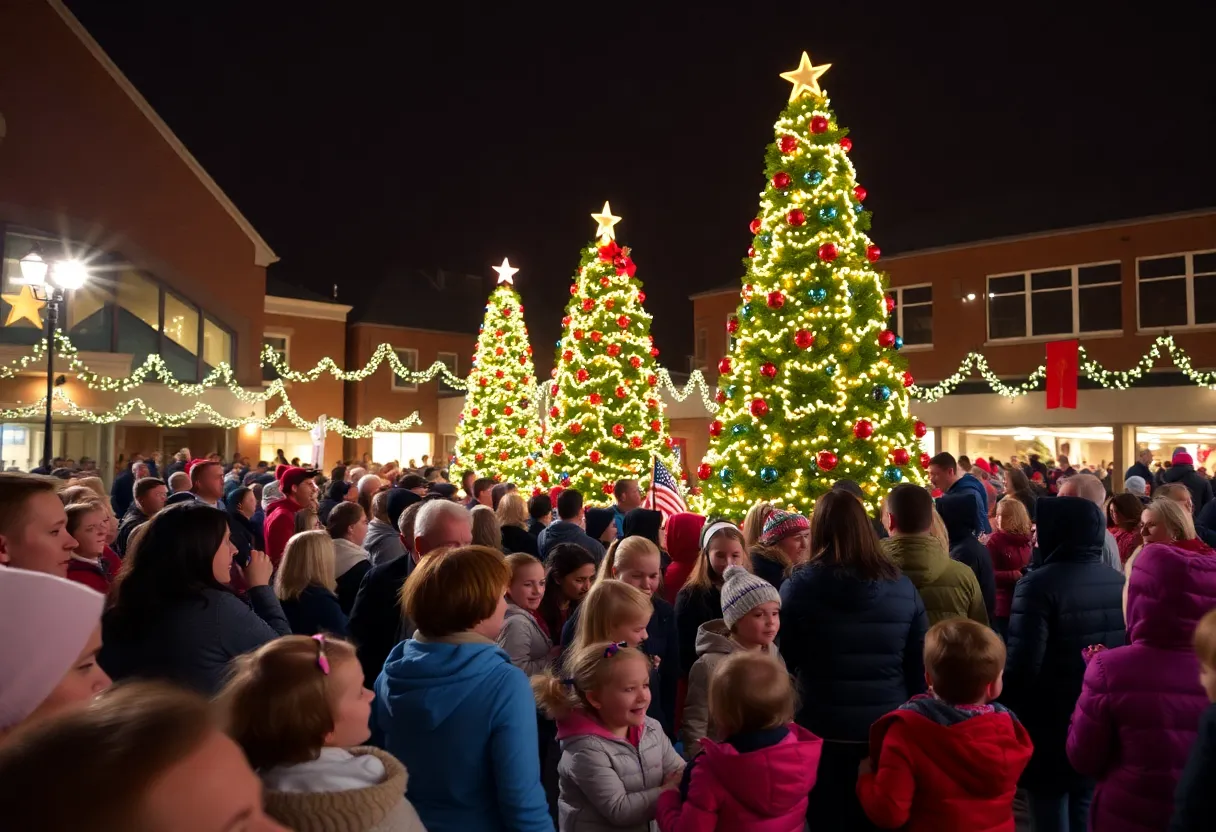 Community members enjoying the Christmas Tree Lighting in Austin