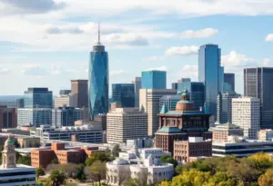 Austin Texas skyline with financial institutions
