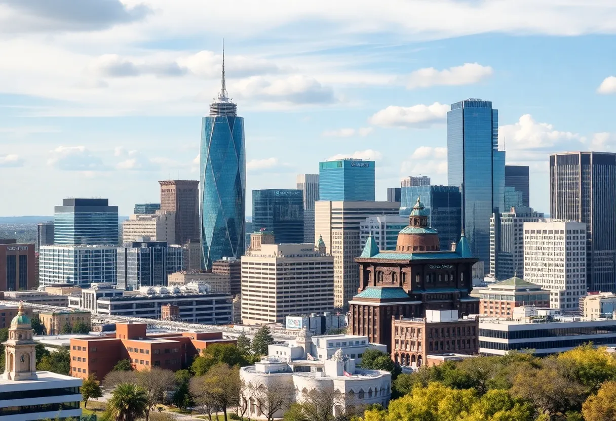 Austin Texas skyline with financial institutions
