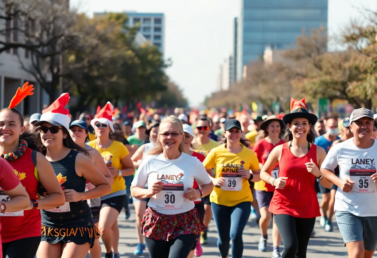 Runners at Austin's Turkey Trot event