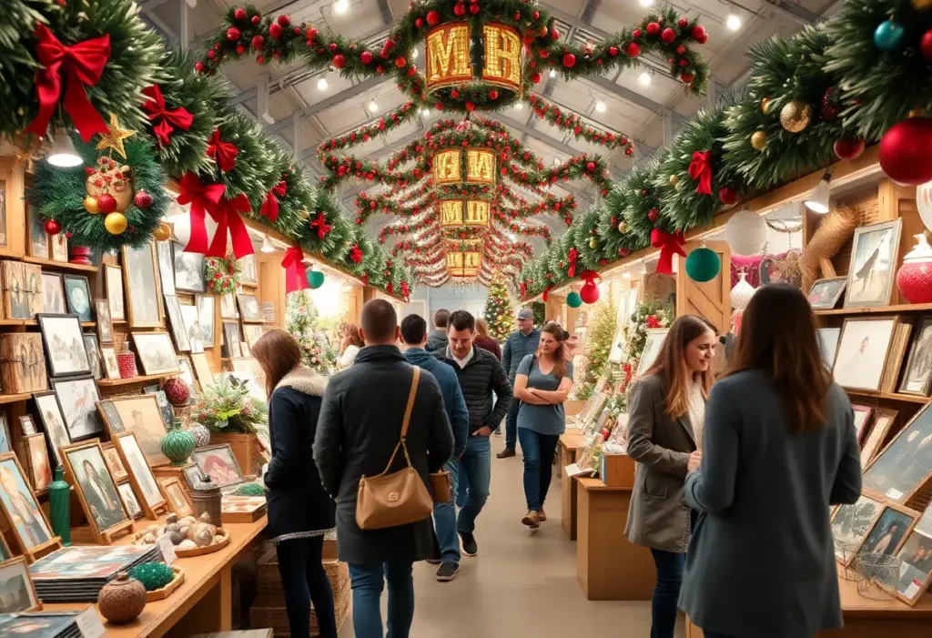 Local artists at Blue Genie Art Bazaar showcasing handmade crafts.