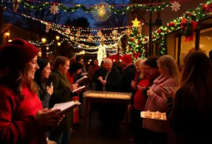 Festive community gathering during Christmas in Austin TX