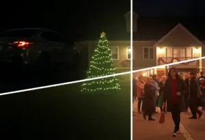 Collage of holiday safety tips including vehicle security, home safety, and personal awareness.