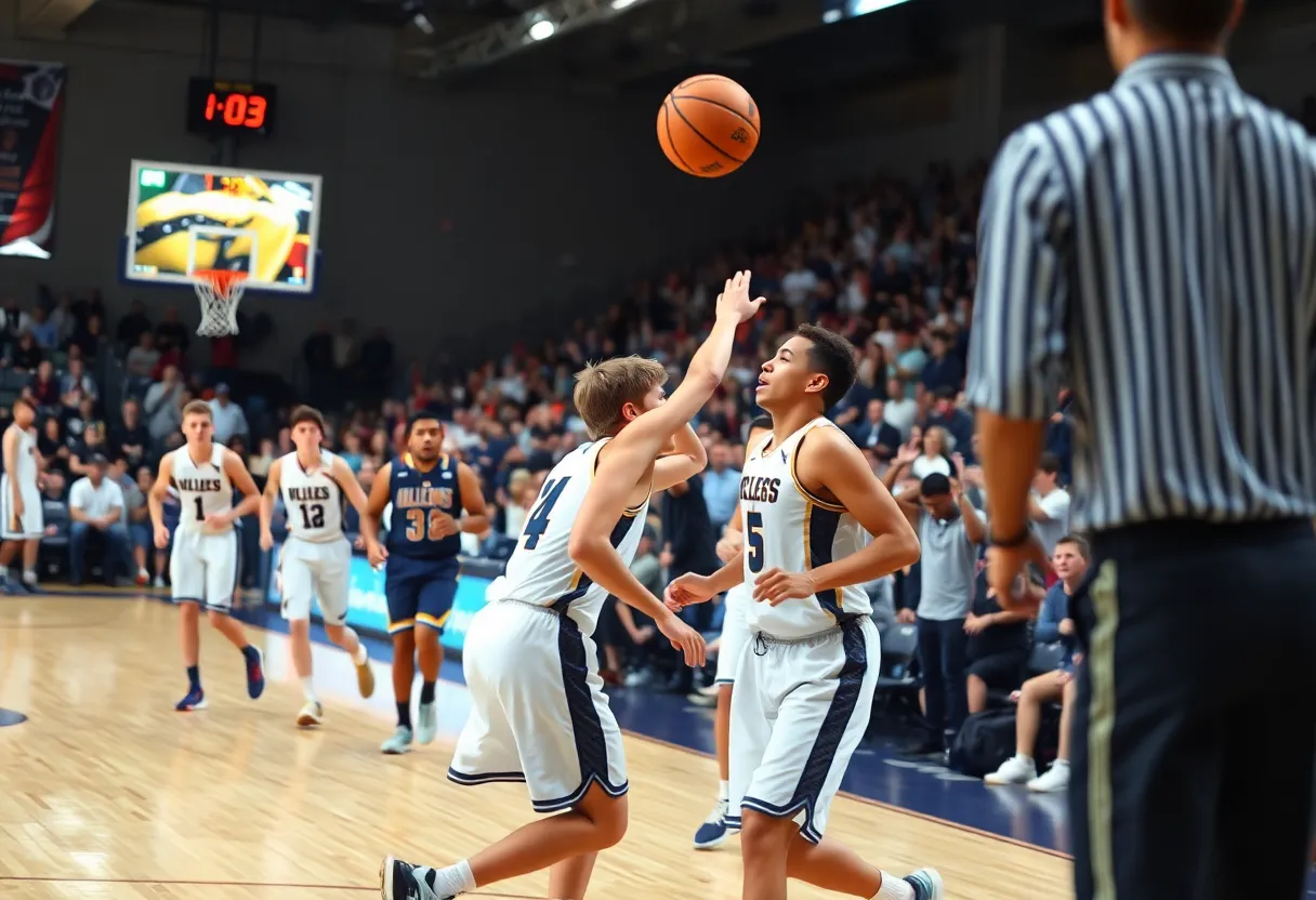 Illinois Fighting Illini basketball players in action during a game.