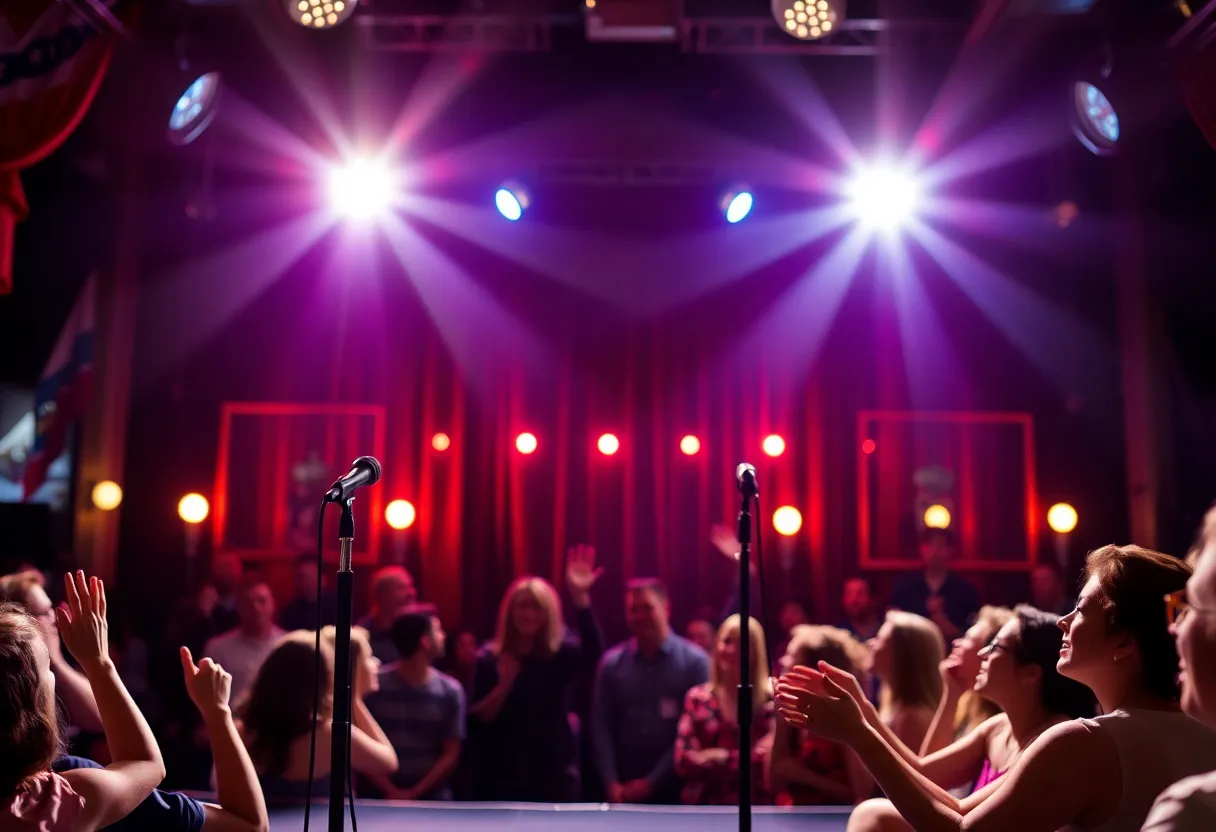 Audience enjoying a live comedy show at Laugh Out Loud Comedy Club