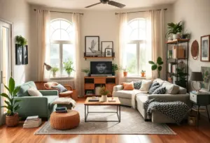 Beautifully organized living room with modern decor