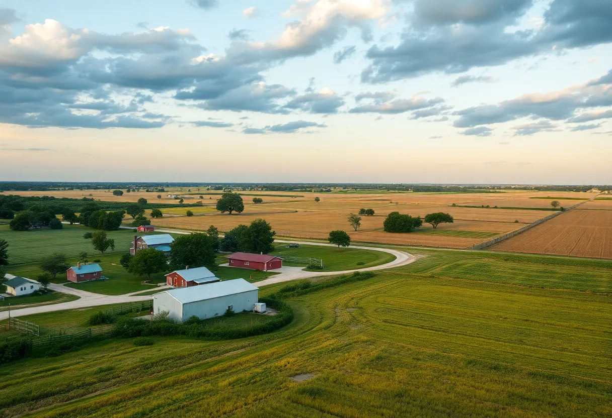 Scenic view of rural Texas highlighting broadband infrastructure challenges
