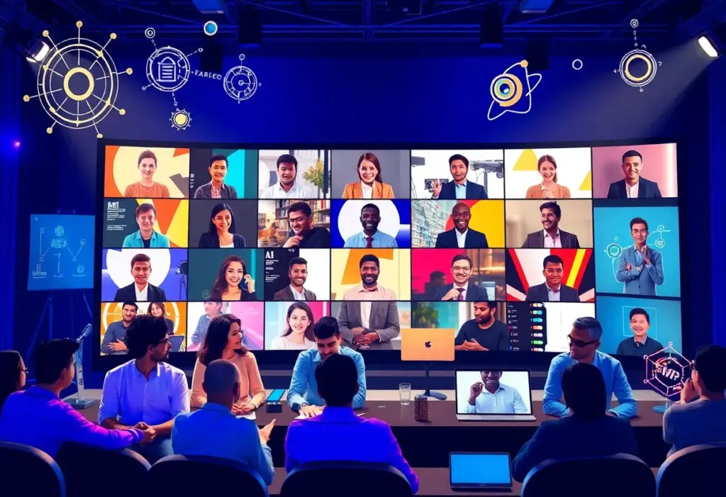 Virtual event participants engaging in discussions on AI-driven marketing strategies