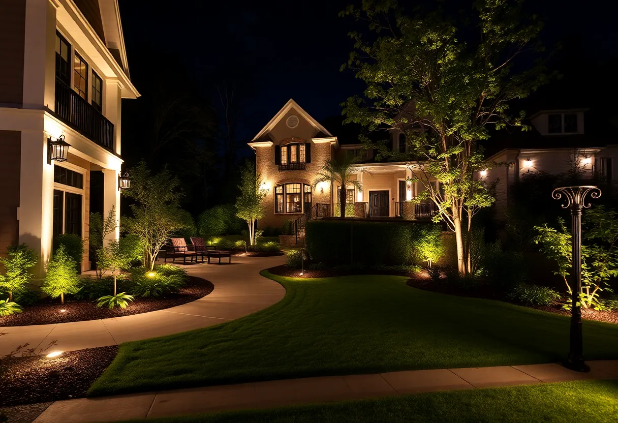 Elegant outdoor lighting design by Sunscape in Austin