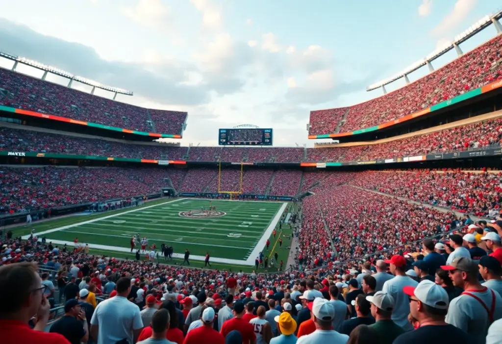 Fans cheering during the Texas Longhorns vs Texas A&M Aggies game
