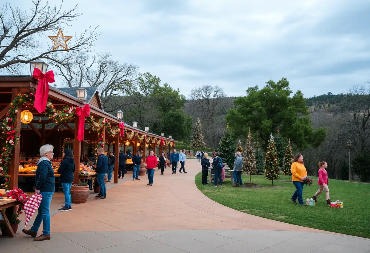 Community celebration in a Texas State Park during the holiday season.