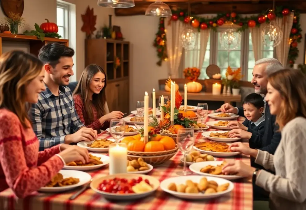 Families celebrating Thanksgiving in Austin Texas