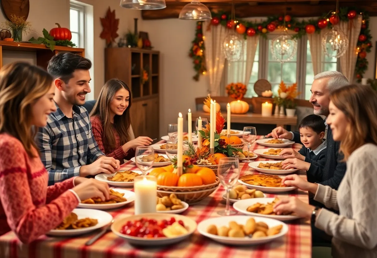Families celebrating Thanksgiving in Austin Texas