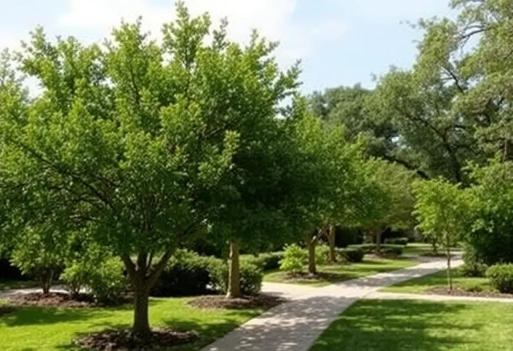 Healthy trees after professional trimming service in Austin.