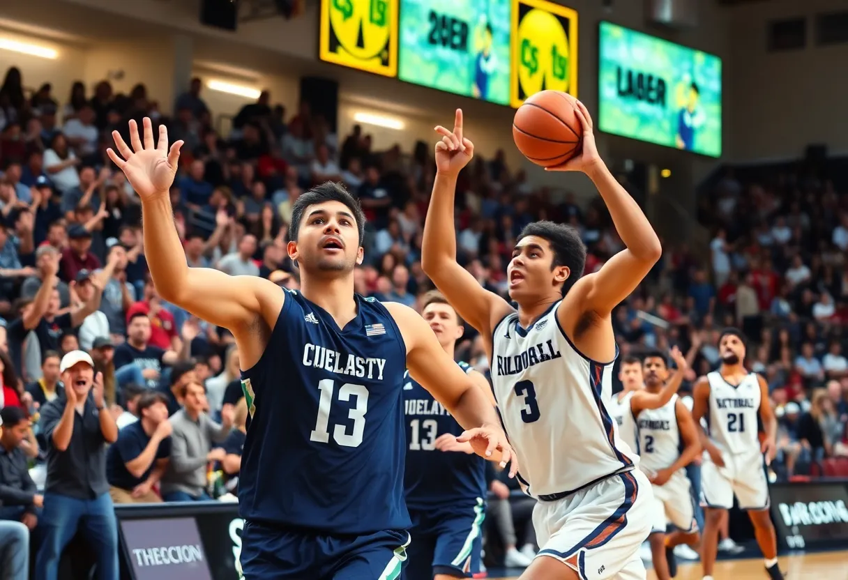 A thrilling basketball game between the Wisconsin Badgers and Providence Friars.
