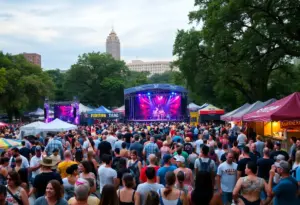 Crowd at ACL Music Festival enjoying live music in Zilker Park