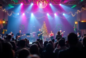 Concert scene from Mitchell Ferguson's Acoustic Christmas Tour