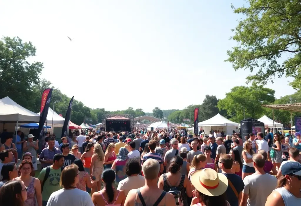 Crowd enjoying the Austin City Limits Music Festival at Zilker Park